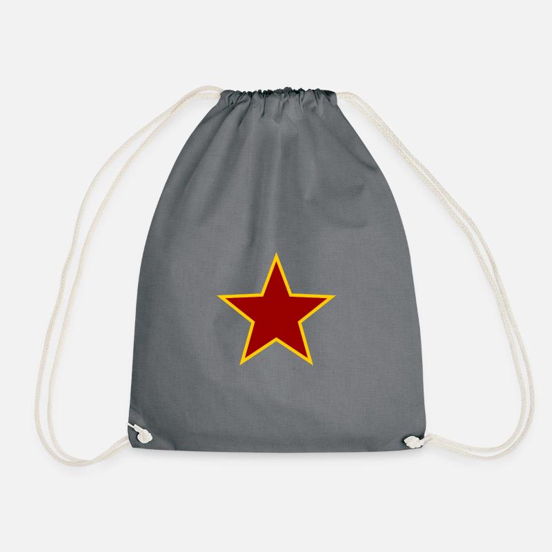 Red Star - Drawstring Bag - grey