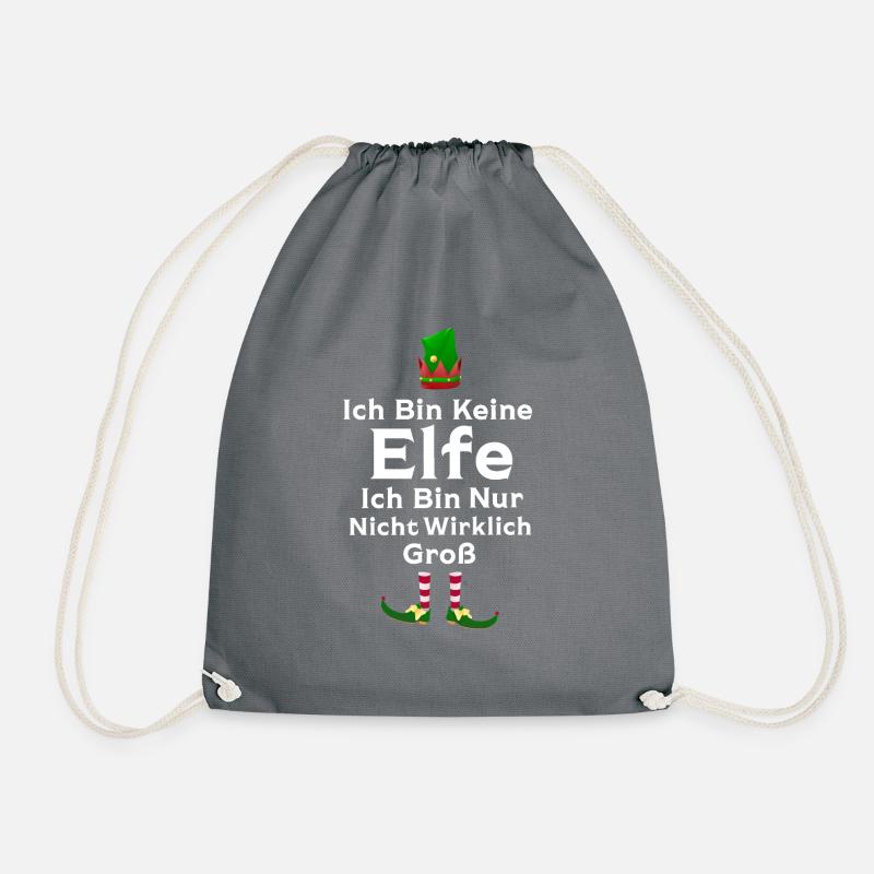 Weihnachten Elfe Elfen Geschenk - Turnbeutel - Grau