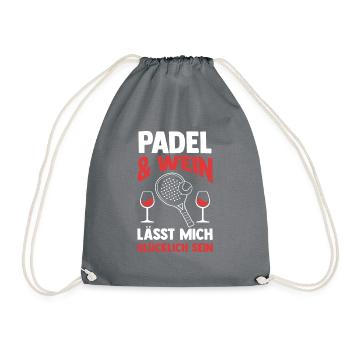 Wein Tennis Padelspieler Padel - Turnbeutel - Grau - Vorne