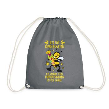 School enrollment bee sugar cone school kindergarten - Drawstring Bag - grey - Front