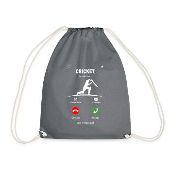 Cricket is calling - Drawstring Bag - grey - Front