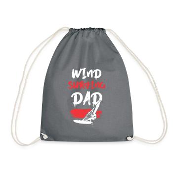 windsurfen papa - Turnbeutel - Grau - Vorne