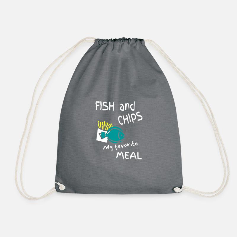 Fish and Chips mein Lieblingsessen - Turnbeutel - Grau