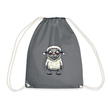Sheep Halloween Comic Funny - Drawstring Bag - grey - Front