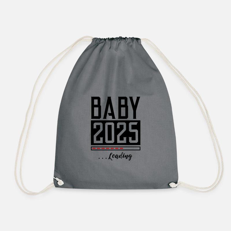 Baby 2025 Loading Spruch - Turnbeutel - Grau