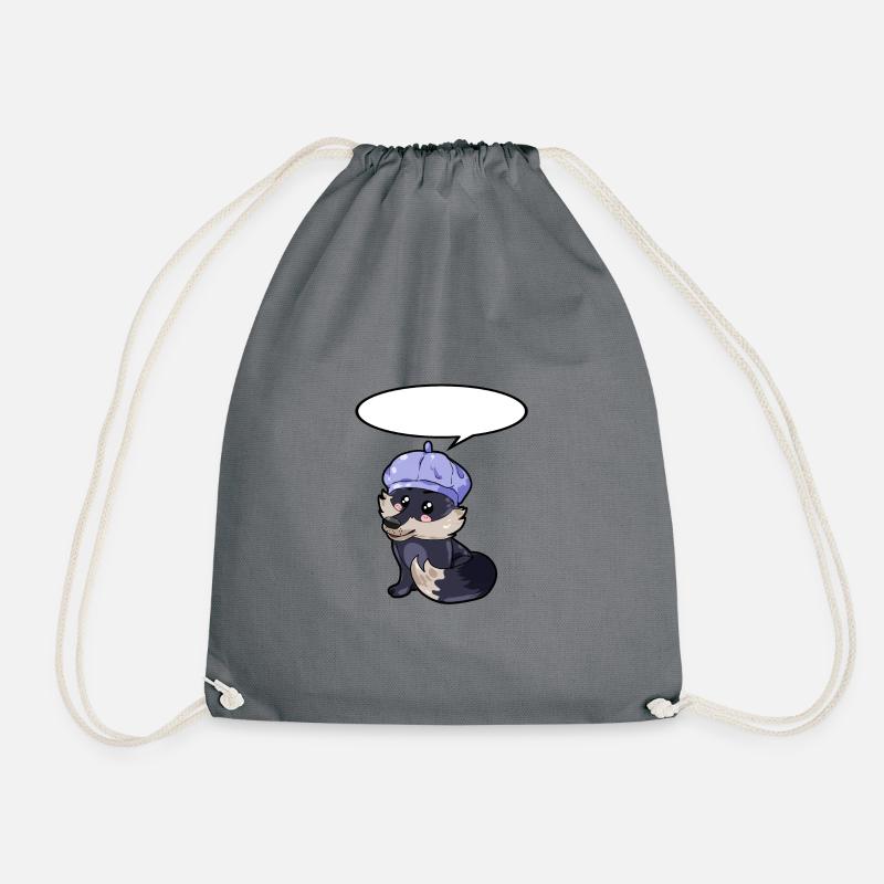 Painter Wolf - Drawstring Bag - grey