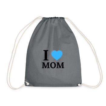 I LOVE MOM - Turnbeutel - Grau - Vorne