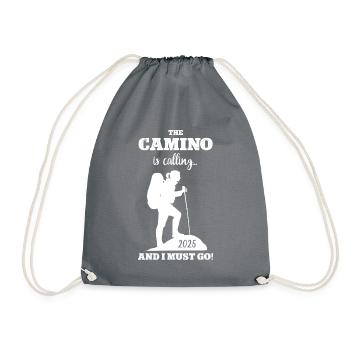 Camino de Santiago Pilger Reise 2025 Wandern Route - Turnbeutel - Grau - Vorne