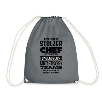 Bester Chef Sprüche Spruch Chef Eines Fantastische - Turnbeutel - Grau - Vorne