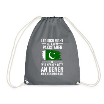 Pakistan Pakistaner Pakistanisches - Turnbeutel - Grau - Vorne