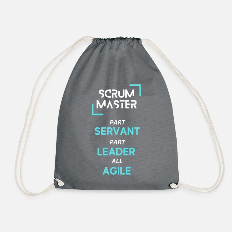 Scrum master SERVANT LEADER AGILE - Drawstring Bag - grey