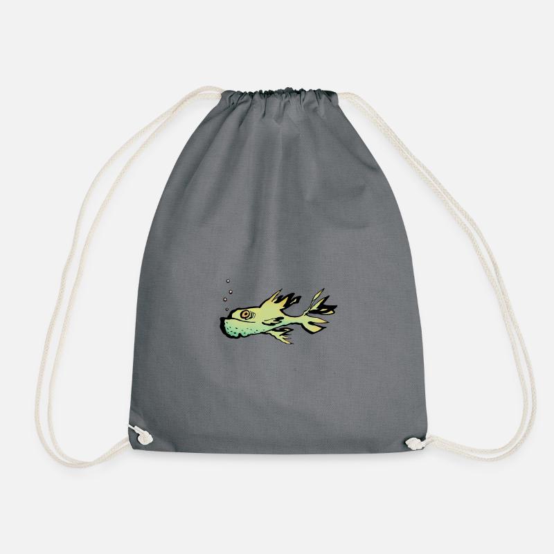 Fish - Drawstring Bag - grey