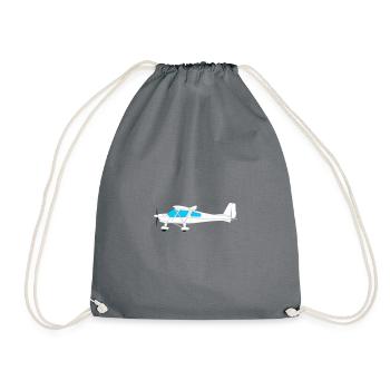 Flugzeug Pilot Flieger Ultraleichtflugzeug UL c42 - Turnbeutel - Grau - Vorne