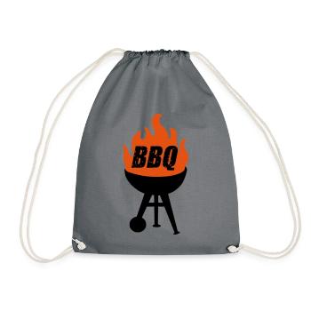 BBQ grill - Drawstring Bag - grey - Front