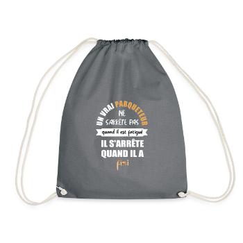 Un vrai parqueteur ne s'arrête pas t-shirt - Sac de sport léger - gris - Devant