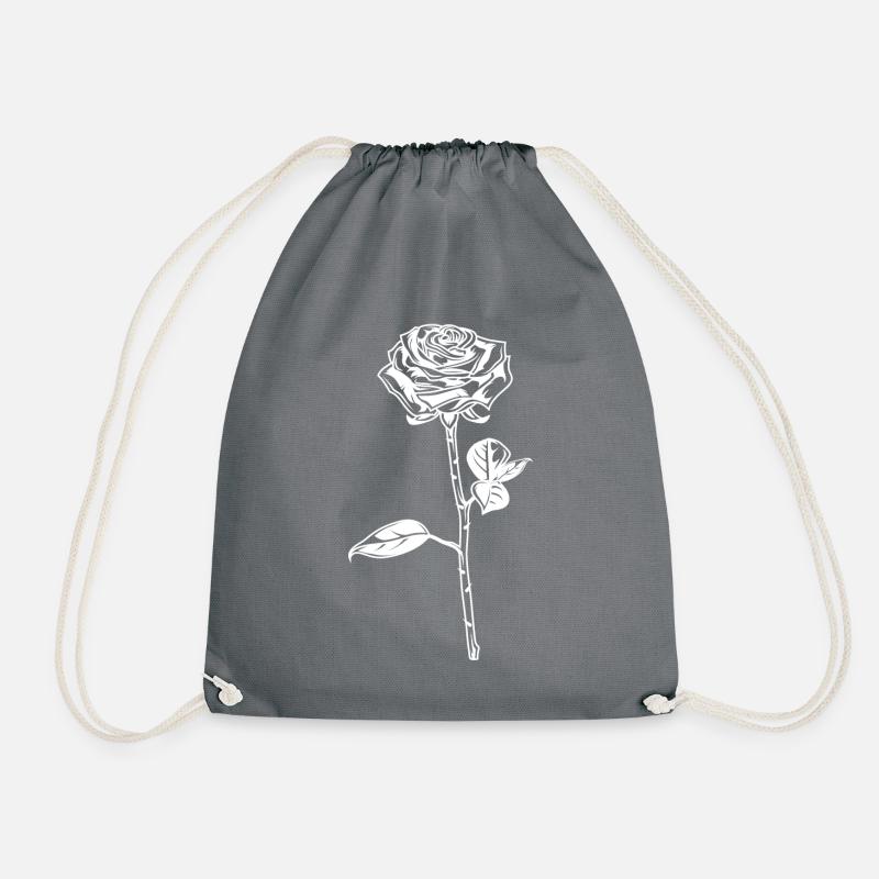 Rose Symbol Illustration Silhouette - Turnbeutel - Grau