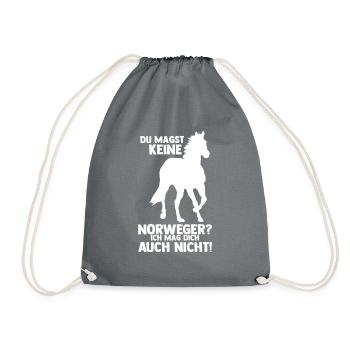 Pferd Reitsport Reiten Pferdesport Norweger - Turnbeutel - Grau - Vorne