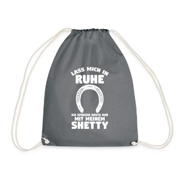 Pferd Reitsport Reiten Pferdesport Shetty - Turnbeutel - Grau - Vorne