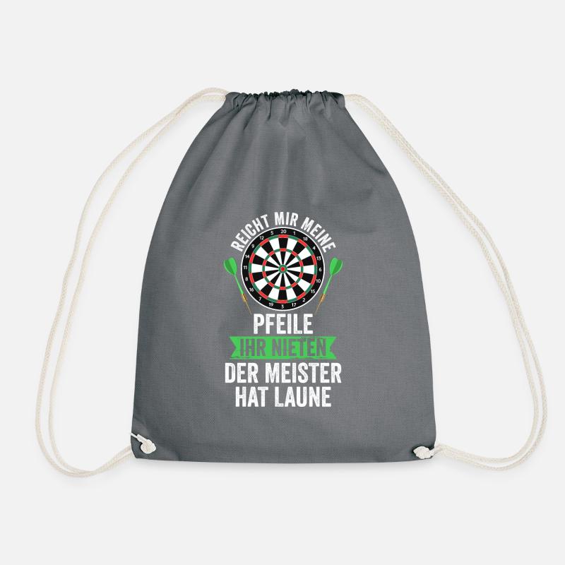 Darten Darts Dartscheibe Geschenk - Turnbeutel - Grau