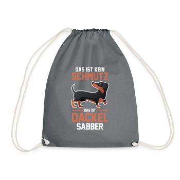 Hund Dackel - Turnbeutel - Grau - Vorne