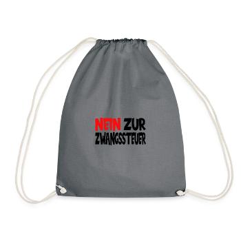Nein zur Zwangssteuer - Turnbeutel - Grau - Vorne