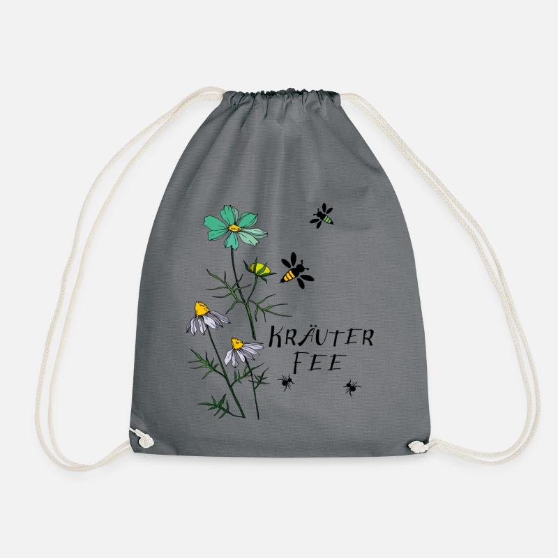 Kräuterfee, Biene, Ameise - Turnbeutel - Grau