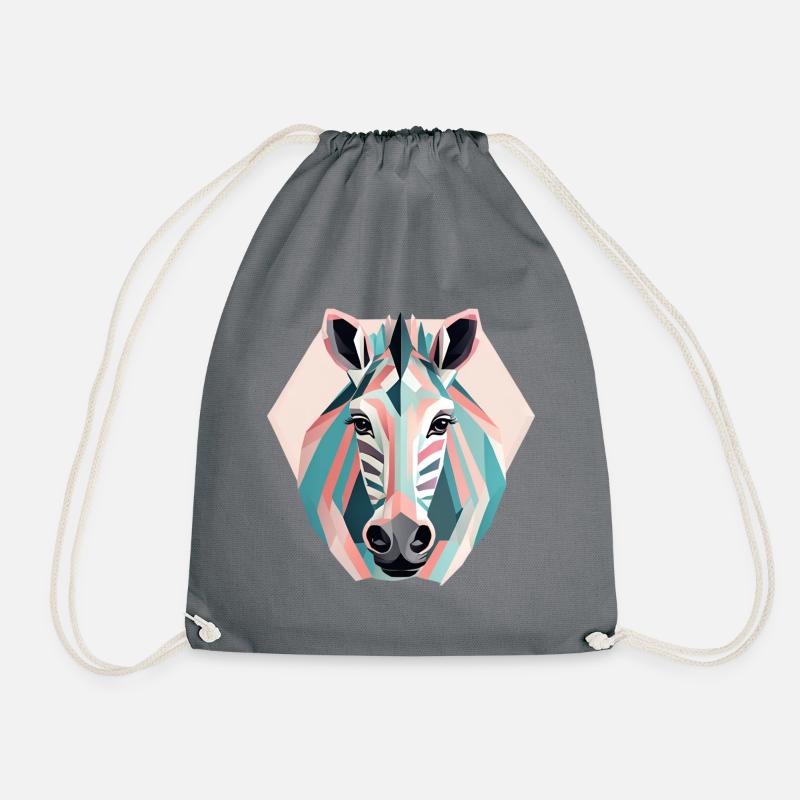 Geometric zebra gift Geometric - Drawstring Bag - grey