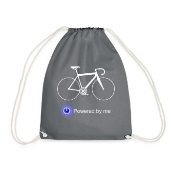 Powered, me, Rennrad, Fahrradfahren - Turnbeutel - Grau - Vorne