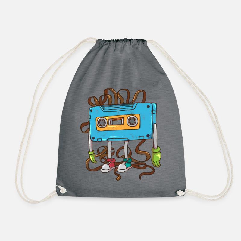 Cassette 80s childhood - Drawstring Bag - grey