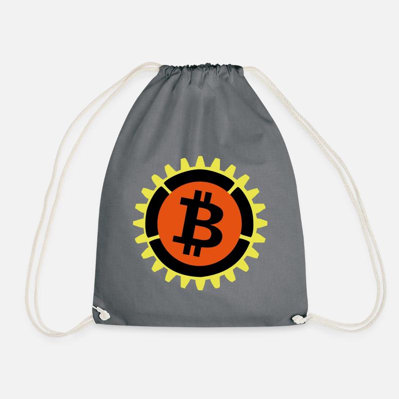 bitcoin. funny sayings, cool - Drawstring Bag - grey