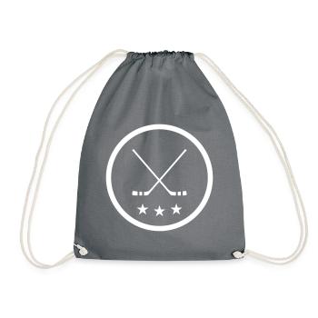 Ice hockey sticks - Drawstring Bag - grey - Front