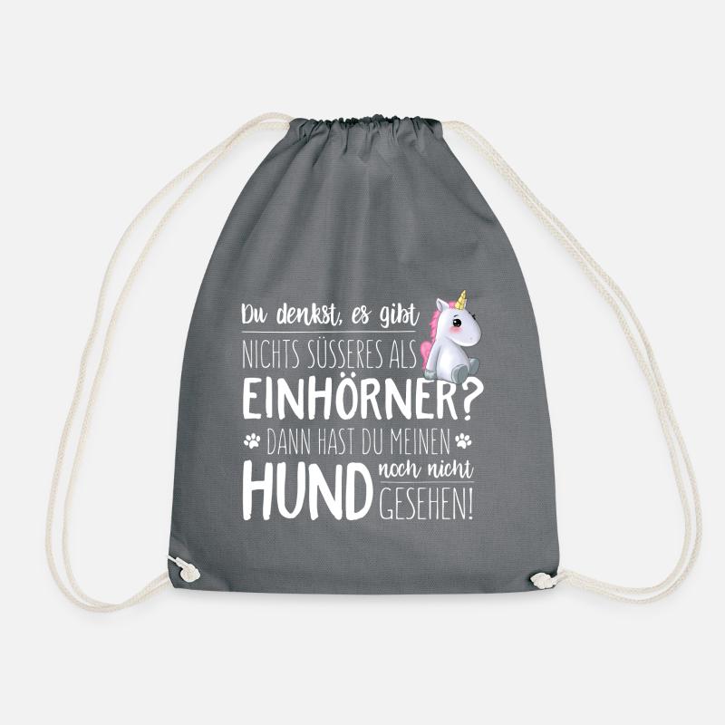 Einhorn vs Hund - Turnbeutel - Grau