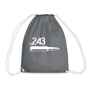 Cartridges and Ammunition 243 winchester - Drawstring Bag - grey - Front
