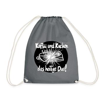 Coffee and cake is sacred... - Drawstring Bag - grey - Front