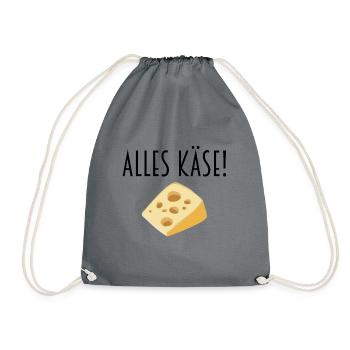 Everything cheese - Drawstring Bag - grey - Front