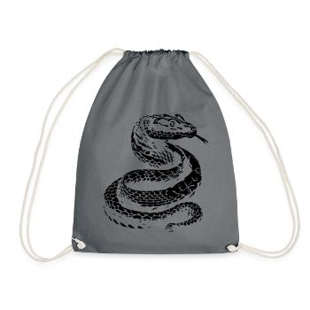 Snake Silhouette - Drawstring Bag - grey - Front