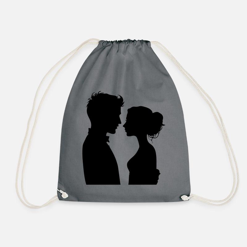 Couple Wedding Couple Marriage - Drawstring Bag - grey