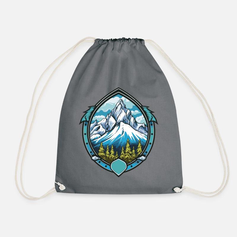 Alpen Berge Symbol - Turnbeutel - Grau