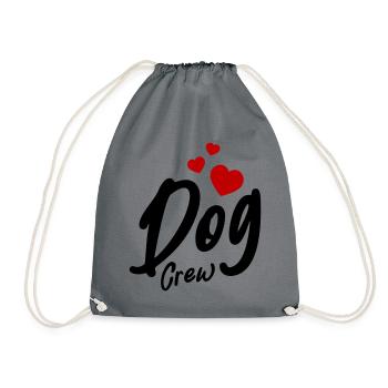 Dog Crew Herz - Turnbeutel - Grau - Vorne