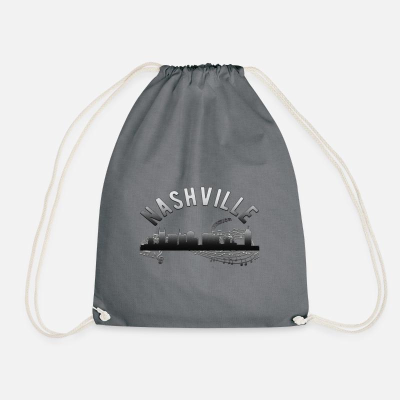 Silver Nashville Skyline - Drawstring Bag - grey
