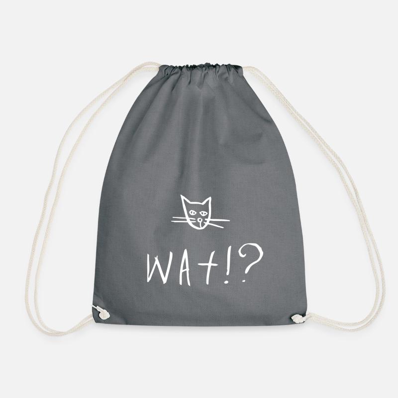 WAT?! Katze! Miau - Turnbeutel - Grau