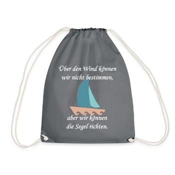 cooler Segelspruch - Turnbeutel - Grau - Vorne