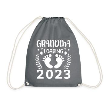 Werdende Oma 2023 Oma loading 2023 - Turnbeutel - Grau - Vorne