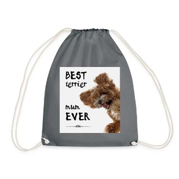 Best terrier mum ever - Drawstring Bag - grey - Front