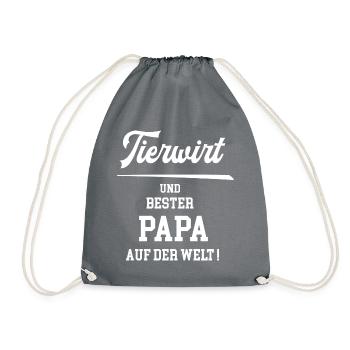 Tierwirt Bester Papa Vatertag Geburtstag Bauer - Turnbeutel - Grau - Vorne