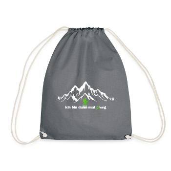 I'm gone, mountains, hiking, mountain rush - Drawstring Bag - grey - Front