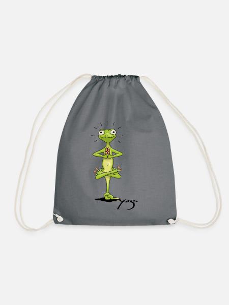 Yoga Gecko Meditation Erleuchtung Zen Geschenk - Turnbeutel - Grau