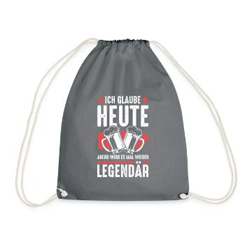 bier legendär - Turnbeutel - Grau - Vorne