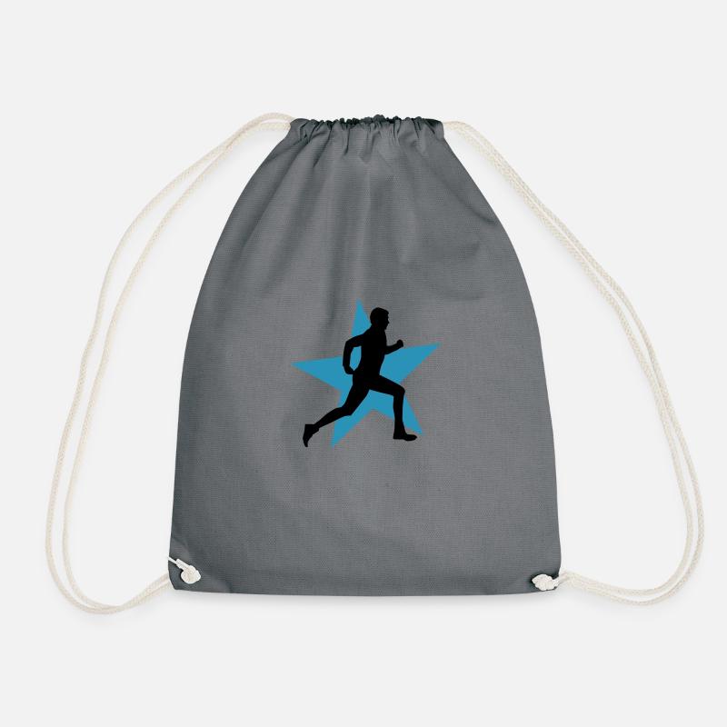 running male ii with star 2c - Drawstring Bag - grey