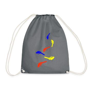 Weapon Symbol Pistol - Drawstring Bag - grey - Front